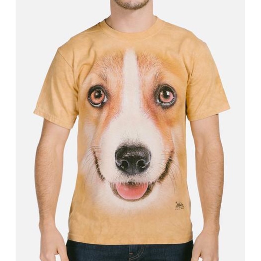 The Mountain Tee Corgi Face Tshirt Size Medium